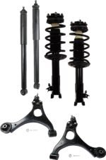 TrueDrive 6-Piece Kit Front, Driver and Passenger Side, Lower Control Arms with Shock Absorbers, and Loaded Struts, Sedan