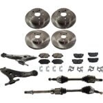 TrueDrive 12-Piece Kit Front Axle Assembly, Includes Brake Discs, Brake Pad Sets, and Control Arms, 6 Cyl., 3.0L Engine, Japan Built Vehicle