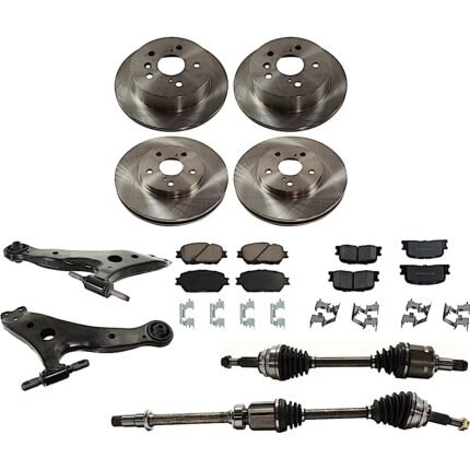 TrueDrive 12-Piece Kit Front Axle Assembly, Includes Brake Discs, Brake Pad Sets, and Control Arms, 6 Cyl., 3.0L Engine, Japan Built Vehicle