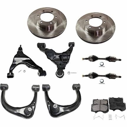 TrueDrive 10-Piece Kit Front, Driver and Passenger Side, Upper and Lower Control Arm, 6 Lugs, 12.56 in.Disc Diameter, 4WD, Includes (2) Axle Assembly, (2) Brake Disc, (1) Brake Pad Set, and (4) Control Arm