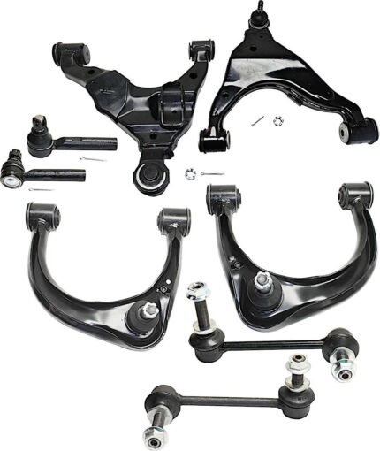 TrueDrive 8-Piece Kit Front, Driver and Passenger Side, Upper and Lower Control Arm with Sway Bar Links and Tie Rod Ends