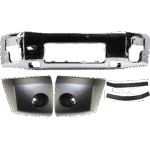 Replacement 5-Piece Kit, Front Bumper, Chrome, Includes (1) Bumper, (2) Bumper End, and (2) Bumper Trim