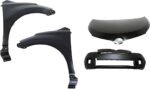 Replacement 4-Piece Kit, Front Primed Bumper Cover, Includes (1) Bumper Cover, (2) Fender, and (1) Hood