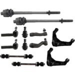 TrueDrive 12-Piece Kit Front, Driver and Passenger Side, Upper Control Arm Kit, Includes (2) Ball Joint, (2) Control Arm, (1) Idler Arm, (1) Pitman Arm, (2) Sway Bar Link, and (4) Tie Rod End