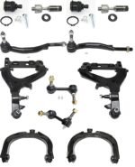 TrueDrive 12-Piece Kit Front, Driver and Passenger Side, Upper and Lower Control Arm Kit, Includes (2) Ball Joint, (4) Control Arm, (2) Sway Bar Link, and (4) Tie Rod End
