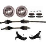 TrueDrive 8-Piece Kit Front, Driver and Passenger Side Axle Assembly, All Wheel Drive, Includes Brake Discs, Brake Pad Sets, and Control Arms