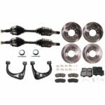 TrueDrive 12-Piece Kit Front Axle Assembly, 4WD, includes Brake Discs, Brake Pad Sets, and Control Arms, 4WD