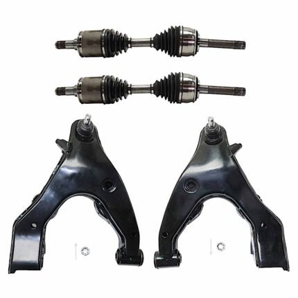 TrueDrive 12-Piece Kit Front, Driver and Passenger Side Axle Assemblies, 4WD, includes Brake Discs, Brake Pad Sets, and Control Arms