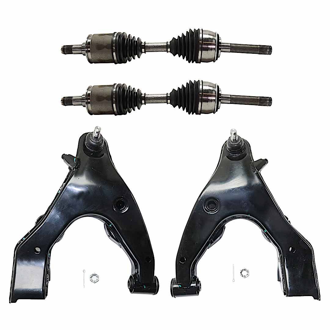 kit-030422-0093_1.jpg TrueDrive 12-Piece Kit Front, Driver and Passenger Side Axle Assemblies, 4WD, includes Brake Discs, Brake Pad Sets, and Control Arms - Image 1