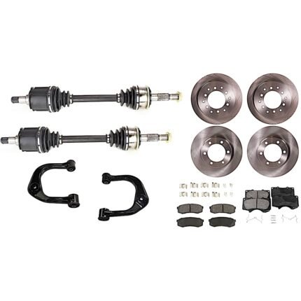 TrueDrive 12-Piece Kit Front Axle Assembly, 4WD, includes Brake Discs, Brake Pad Sets, and Control Arms