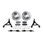 TrueDrive 8-Piece Kit Front, Driver and Passenger Side, Lower Control Arm, AWD, Includes (2) Axle Assembly, (2) Brake Disc, (1) Brake Pad Set, and (2) Control Arm