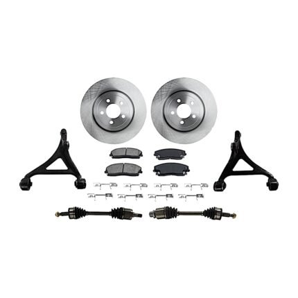 TrueDrive 8-Piece Kit Front, Driver and Passenger Side, Lower Control Arm, AWD, Includes (2) Axle Assembly, (2) Brake Disc, (1) Brake Pad Set, and (2) Control Arm