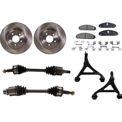 TrueDrive 8-Piece Kit Front, Driver and Passenger Side, Lower Control Arm, AWD, Performance Brakes, Includes (2) Axle Assembly, (2) Brake Disc, (1) Brake Pad Set, and (2) Control Arm