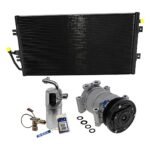 DriveMotive 3-Piece Kit A/C Compressor, 6-Groove Pulley, includes A/C Condenser, and A/C Service Kit (A/C Accumulator, A/C Expansion Valve, A/C Orifice Tube, and A/C O-Ring and Gasket Seal Kit)