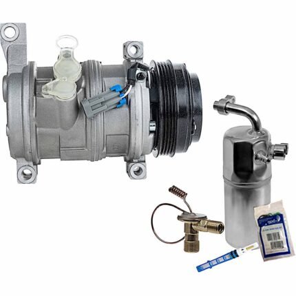DriveMotive 2-Piece Kit A/C Compressor Kit, includes A/C Compressor and A/C Service Kit, Two Bolts to mount the Hoses