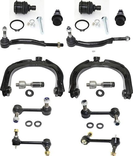 TrueDrive 14-Piece Kit Front, Driver and Passenger Side, Upper Control Arm Kit, Includes (4) Ball Joint, (2) Control Arm, (4) Sway Bar Link, and (4) Tie Rod End
