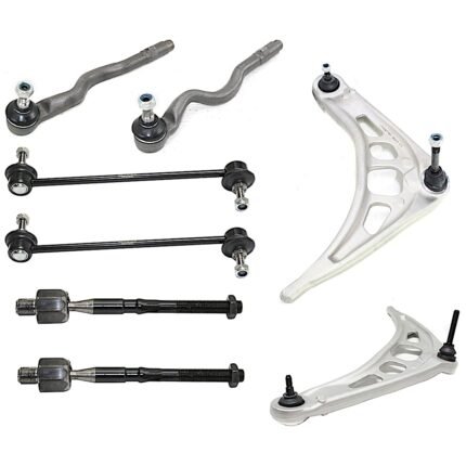 TrueDrive 8-Piece Kit Front, Driver and Passenger Side, Lower Control Arm Kit, Includes (2) Control Arm, (2) Sway Bar Link, and (4) Tie Rod End