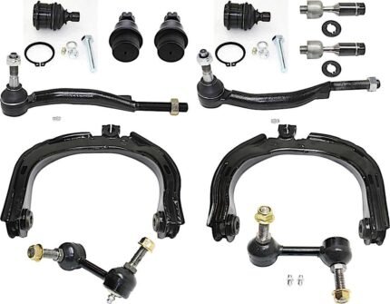 TrueDrive 12-Piece Kit Front, Driver and Passenger Side, Upper Control Arm Kit, Includes (4) Ball Joint, (2) Control Arm, (2) Sway Bar Link, and (4) Tie Rod End