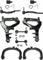TrueDrive 10-Piece Kit Front, Driver and Passenger Side, Upper and Lower Control Arm Kit, Includes (2) Ball Joint, (4) Control Arm, (2) Sway Bar Link, and (2) Tie Rod End