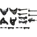 TrueDrive 15-Piece Kit Front Suspension Includes Control Arms, Idler Arm, Idler Arm Bracket, Pitman Arm, Sway Bar Links, Tie Rod Adjusting Sleeves, and Tie Rod Ends