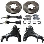 TrueDrive 8-Piece Kit Front Axle Assembly with Brake Discs, Brake Pad Set, and Control Arms, 4WD