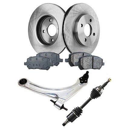 TrueDrive 6-Piece Kit Front, Driver Side, Lower Control Arm with Axle Assembly, Brake Discs, and Brake Pad Set, Front Wheel Drive, Manual Transmission, 4-Lug Wheels, For Models with FE3 Suspension