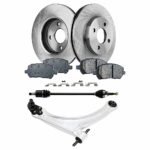 TrueDrive 6-Piece Kit Front, Passenger Side, Lower Control Arm with Axle Assembly, Brake Discs, and Brake Pad Set, Front Wheel Drive, Manual Transmission, 4-Lug Wheels, For Models With FE3 Suspension
