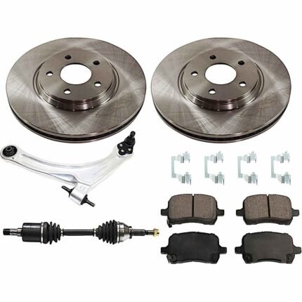 TrueDrive 6-Piece Kit Front, Driver Side, Lower Control Arm with Axle Assembly, Brake Discs, and Brake Pad Set, Front Wheel Drive, Manual Transmission, For Models with FE3 Suspension and Rear Disc Brakes