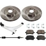 TrueDrive 6-Piece Kit Front, Passenger Side, Lower Control Arm with Axle Assembly, Brake Discs, and Brake Pad Set, Front Wheel Drive, Manual Transmission, For Models with FE3 Suspension and Rear Disc Brakes
