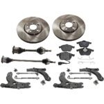 TrueDrive 7-Piece Kit Front, Driver and Passenger Side, Lower Control Arm, includes Axle Assembly, Brake Discs, and Brake Pad Set
