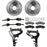 TrueDrive 7-Piece Kit Front, Driver and Passenger Side, Lower Control Arm with Axle Assemblies, Brake Discs, and Brake Pad Set