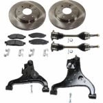TrueDrive 7-Piece Kit Front, Driver and Passenger Side, Lower Control Arm with Axle Assemblies, Brake Discs, and Brake Pad Set, 4WD