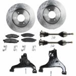 TrueDrive 7-Piece Kit Front, Driver and Passenger Side, Lower Control Arm with Axle Assemblies, Brake Discs, and Brake Pad Set, 4WD, Production Date From April 2007