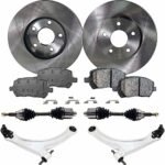 TrueDrive 7-Piece Kit Front, Driver and Passenger Side, Lower Control Arm, FWD, Automatic Transmission, 5 Lug Wheels, includes Axle Assembly, Brake Discs, and Brake Pad Set