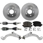 TrueDrive 8-Piece Kit Front, Driver and Passenger Side, Lower Control Arm, FWD, Includes (2) Axle Assembly, (2) Brake Disc, (1) Brake Pad Set, and (2) Control Arm