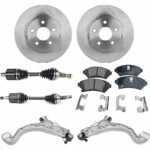 TrueDrive 7-Piece Kit Front, Driver and Passenger Side, Lower Control Arm, FWD, includes Axle Assembly, Brake Discs, and Brake Pad Set