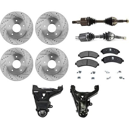 TrueDrive 7-Piece Kit Front, Driver and Passenger Side, Lower Control Arm, includes Axle Assemblies, Brake Discs, and Brake Pad Set