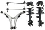 TrueDrive 6-Piece Kit Front, Driver and Passenger Side, Lower Control Arm with Loaded Struts and Sway Bar Links, Front Wheel Drive