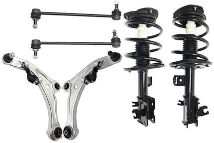 TrueDrive 6-Piece Kit Front, Driver and Passenger Side, Lower Control Arm with Loaded Struts and Sway Bar Links, Front Wheel Drive