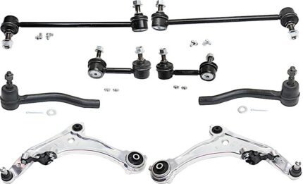 Replacement 8-Piece Kit Front, Driver and Passenger Side, Lower Control Arm Kit, Includes (2) Control Arm, (4) Sway Bar Link, and (2) Tie Rod End