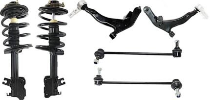 TrueDrive 6-Piece Kit Front, Driver and Passenger Side, Lower Control Arm Kit, Includes (2) Control Arm, (2) Loaded Strut, and (2) Sway Bar Link