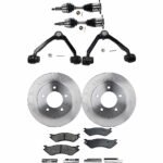 TrueDrive 8-Piece Kit Front, Driver and Passenger Side Axle Assembly - New, Includes (2) Axle Assembly, (2) Brake Disc, (1) Brake Pad Set, and (2) Control Arm