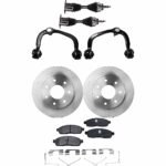 TrueDrive 8-Piece Kit Front Axle Assembly with Brake Discs, Brake Pad Set, and Control Arms, 4WD, 7 Lugs