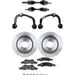 TrueDrive 8-Piece Kit Front, Driver and Passenger Side Axle Assembly, 4WD, includes Brake Discs, Brake Pad Sets, and Control Arms