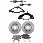TrueDrive 8-Piece Kit Front, Driver and Passenger Side Axle Assembly, AWD, includes Brake Discs, Brake Pad Sets, and Control Arms