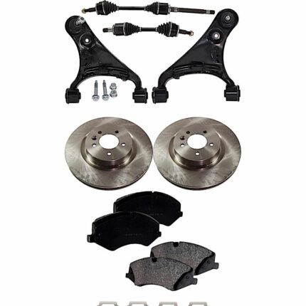 TrueDrive 8-Piece Kit Front Axle Assembly, Includes Brake Discs, Brake Pad Sets, and Control Arms