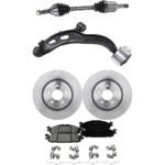 TrueDrive 5-Piece Kit Front, Driver Side, Lower Control Arm with Axle Assembly, Brake Discs, and Brake Pad Set