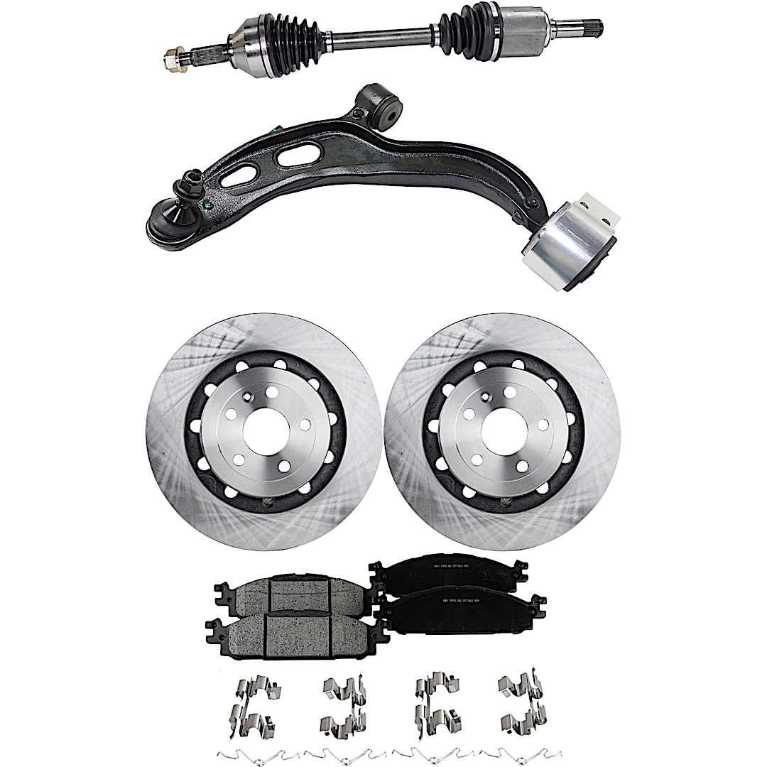 kit-040422-045_1.jpg TrueDrive 5-Piece Kit Front, Driver Side, Lower Control Arm, 352mm Front Disc, includes Axle Assembly, Brake Discs, and Brake Pad Set - Image 1