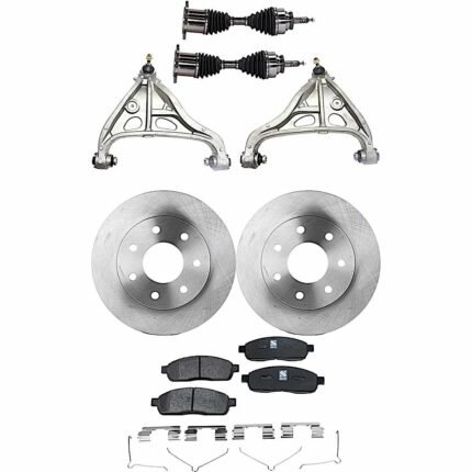 TrueDrive 7-Piece Kit Front, Driver and Passenger Side, Lower Control Arm with Axle Assemblies, Brake Discs, and Brake Pad Set
