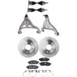 TrueDrive 7-Piece Kit Front, Driver and Passenger Side, Lower Control Arm with Axle Assemblies, Brake Discs, and Brake Pad Set